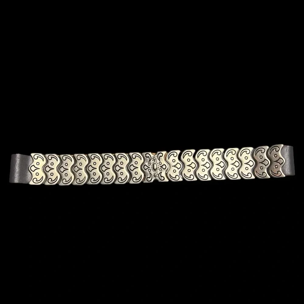 In Transit Soft Leather & Metal Waist Belt Grunge Western Belt Made in France